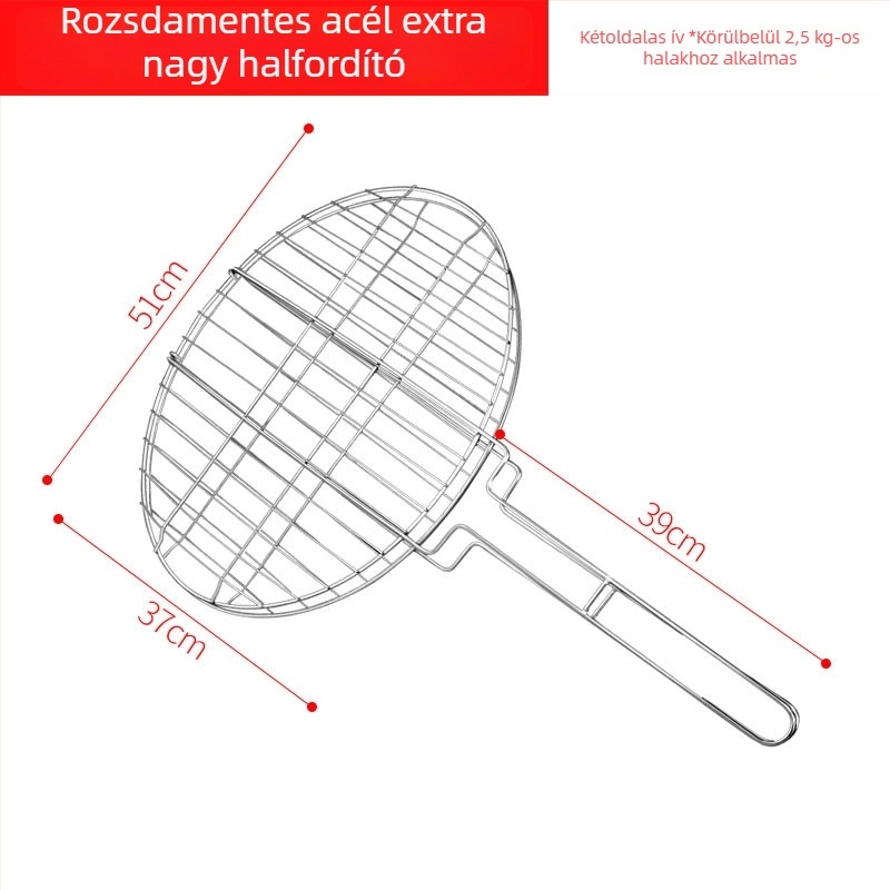 Külső rozsdamentes acél kétoldalas grillklipsz halhoz és húsokhoz – szén grillezéshez, négy burgerhez