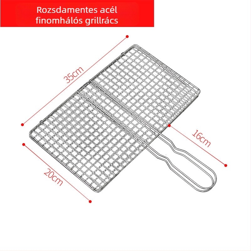 Külső rozsdamentes acél kétoldalas grillklipsz halhoz és húsokhoz – szén grillezéshez, négy burgerhez