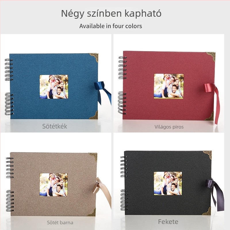 Határokon átívelő fotóalbum, nagy méretű DIY emlékkönyv család és pár számára, öntapadós laminált borító
