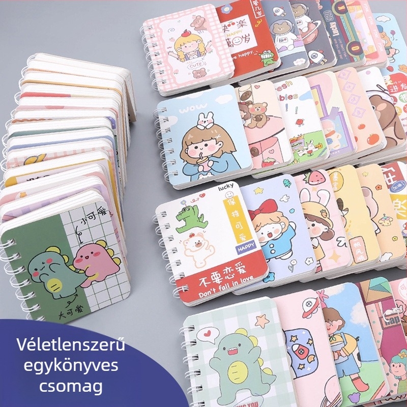 Karikatúrás spirálfüzetek – hordozható iskolai irodaszerek gyerekeknek