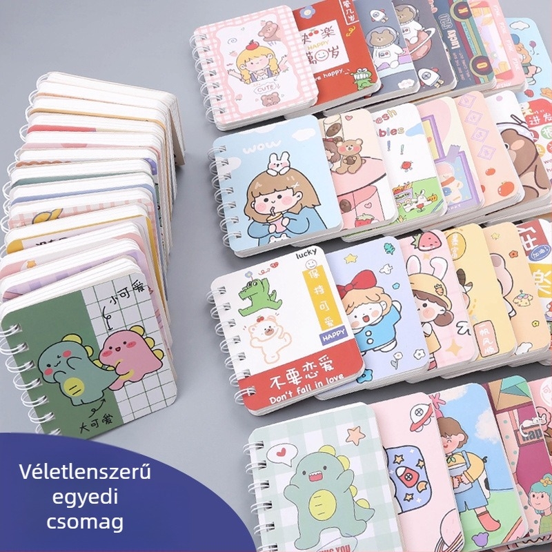 Karikatúrás spirálfüzetek – hordozható iskolai irodaszerek gyerekeknek