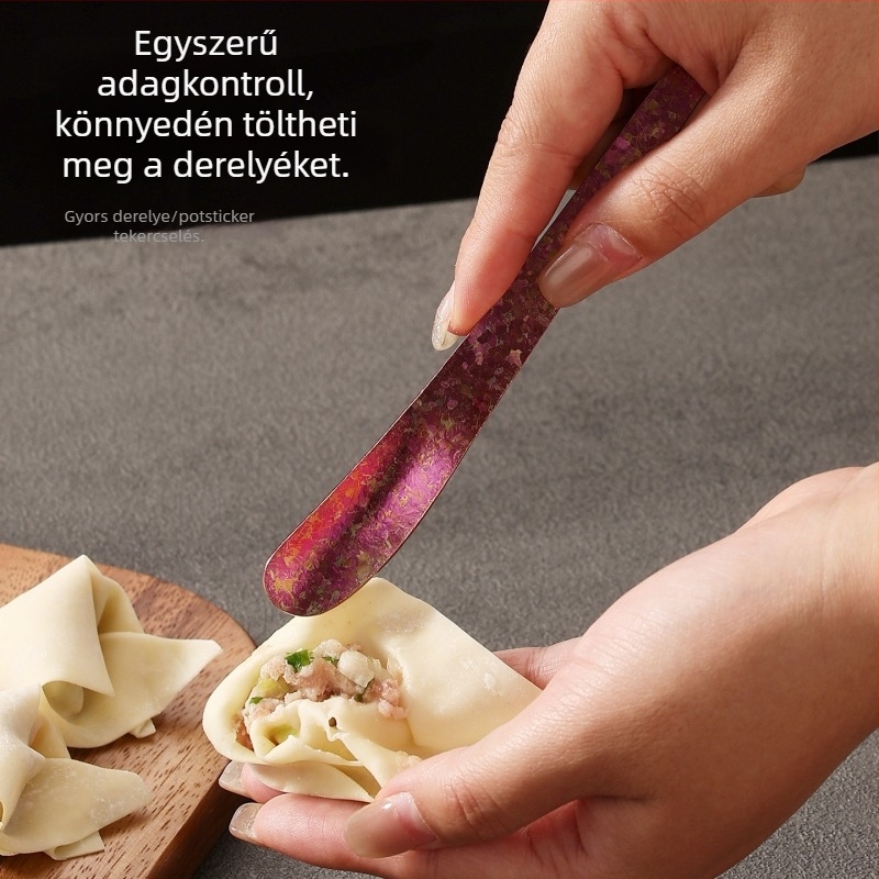 Tiszta titánból készült töltőkanál háztartási használatra; keverőeszköz gyóza töltéséhez