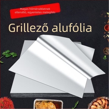 Nyílt lángon grillhezéshez és sütőben történő használatra készült alumíniumfólia — széles fólia édesburgonya sütéséhez, kagyló vermicellivel