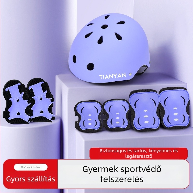 Új gyerekeknek szánt védőfelszerelés balansos kerékpárhoz: sisak és csípő-, könyök-, csukló-, térd- és bokavédők