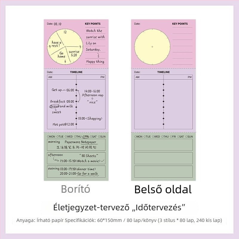 PaperMore írható jegyzetfüzet — Élettörténeti esszék sorozat, téphető minimalist Insta-stílusú tervező-memópapír