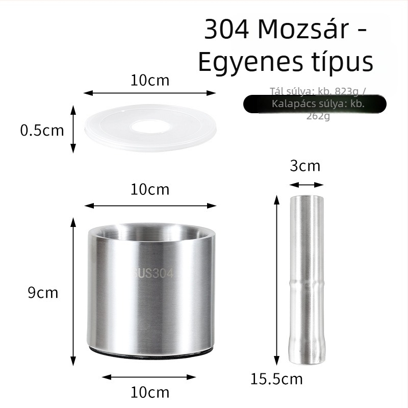 304 rozsdamentes acél fokhagyma törő — kézi őrlő, konyhai eszköz