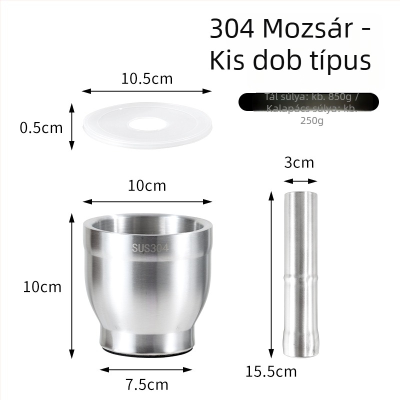 304 rozsdamentes acél fokhagyma törő — kézi őrlő, konyhai eszköz