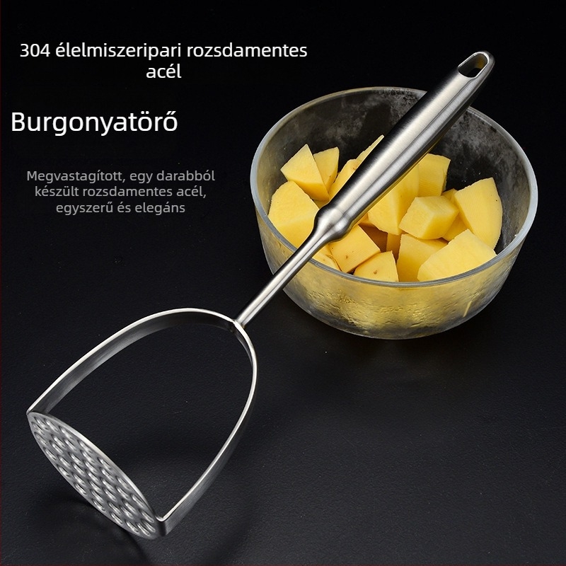304 rozsdamentes acél burgonyatörő és bébiételek pürésítő eszköz – háztartási konyhai nyomóeszköz