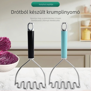 Rozsdamentes acél burgonyapürítő hullámos formával, tökhöz és édesburgonyához, kézi babaétel-készítő
