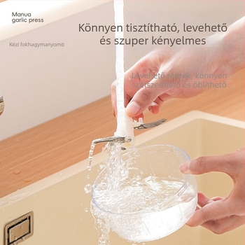 Multifunkcionális konyhai eszköz fokhagyma, gyömbér, hús és bébiétel püré készítéséhez — kézi mini fokhagyma‑nyomó