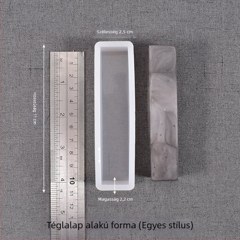 DIY szilikon forma epoxigyanta készítéséhez — téglalap alakú mintázó rovarokhoz, növényekhez és virágokhoz, négyzetes formában tükörfényes felülettel