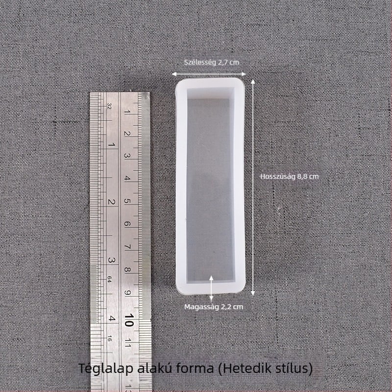 DIY szilikon forma epoxigyanta készítéséhez — téglalap alakú mintázó rovarokhoz, növényekhez és virágokhoz, négyzetes formában tükörfényes felülettel