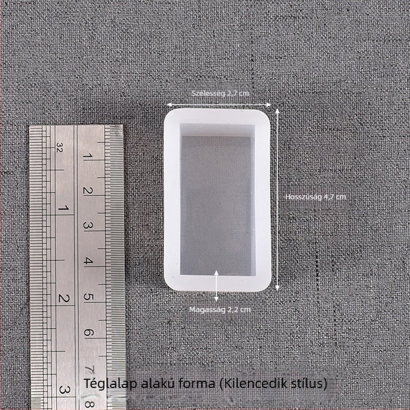 DIY szilikon forma epoxigyanta készítéséhez — téglalap alakú mintázó rovarokhoz, növényekhez és virágokhoz, négyzetes formában tükörfényes felülettel
