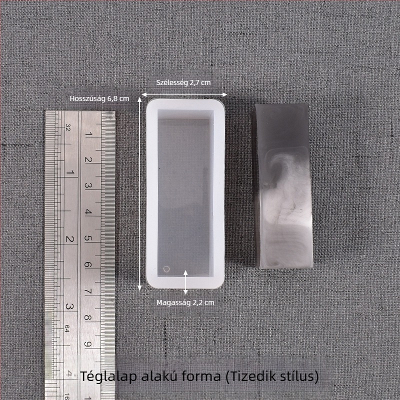 DIY szilikon forma epoxigyanta készítéséhez — téglalap alakú mintázó rovarokhoz, növényekhez és virágokhoz, négyzetes formában tükörfényes felülettel