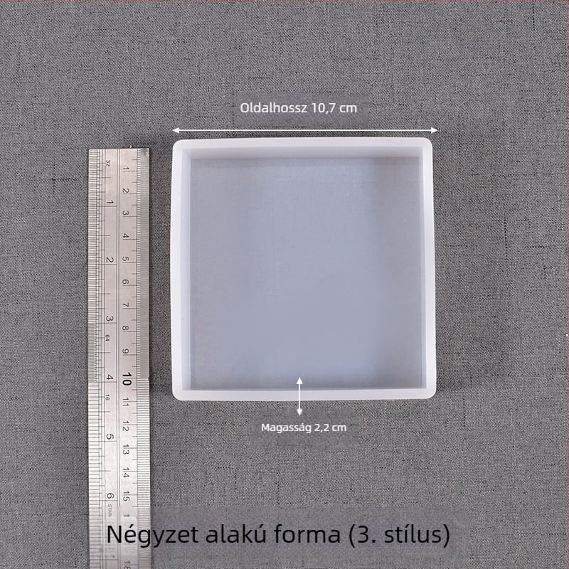DIY szilikon forma epoxigyanta készítéséhez — téglalap alakú mintázó rovarokhoz, növényekhez és virágokhoz, négyzetes formában tükörfényes felülettel