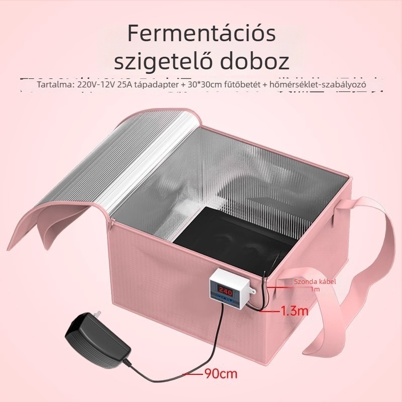 Hőmérséklet-szabályozott fermentációs doboz fermentációs tasakkal otthoni kenyérhez, joghurthoz és ragadós rizsborhoz, tésztakelesztéshez