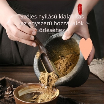 Öntöttvas fokhagyma mozsár és törőfej, hagyományos kézi használatra
