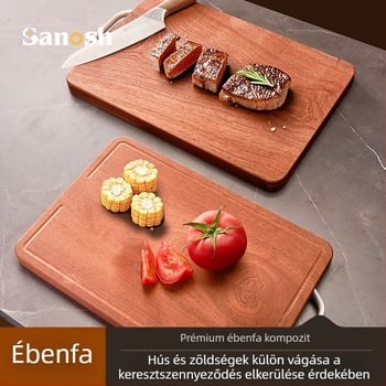 Ébenfa vágódeszka, tömörfa, vastagított, kétoldalas, konyhai használatra