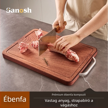 Ébenfa vágódeszka, tömörfa, vastagított, kétoldalas, konyhai használatra