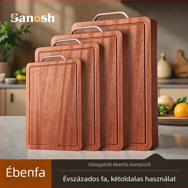 Ébenfa vágódeszka, tömörfa, vastagított, kétoldalas, konyhai használatra