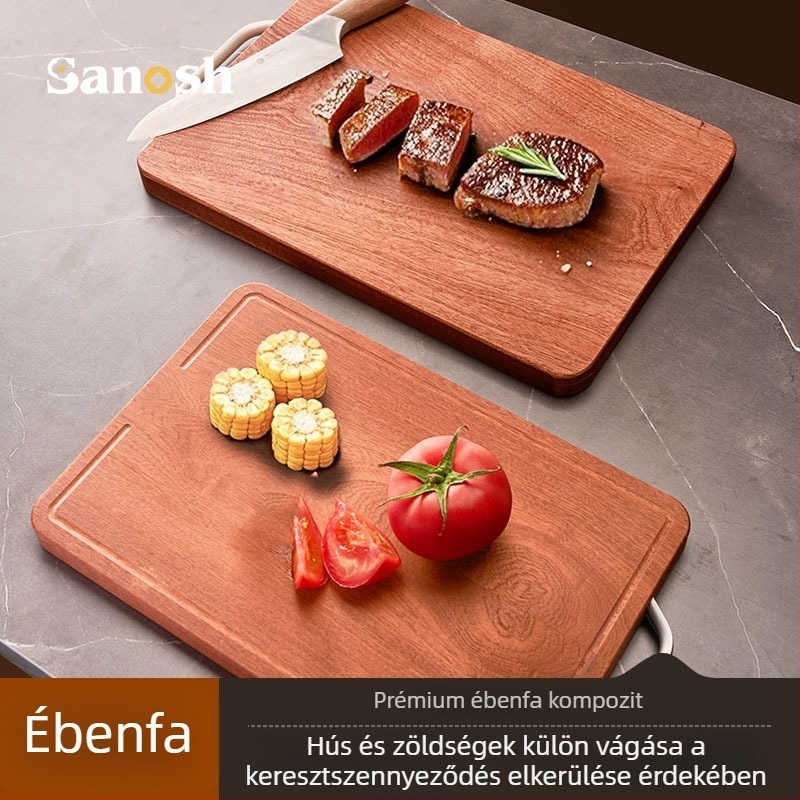 Ébenfa vágódeszka, tömörfa, vastagított, kétoldalas, konyhai használatra