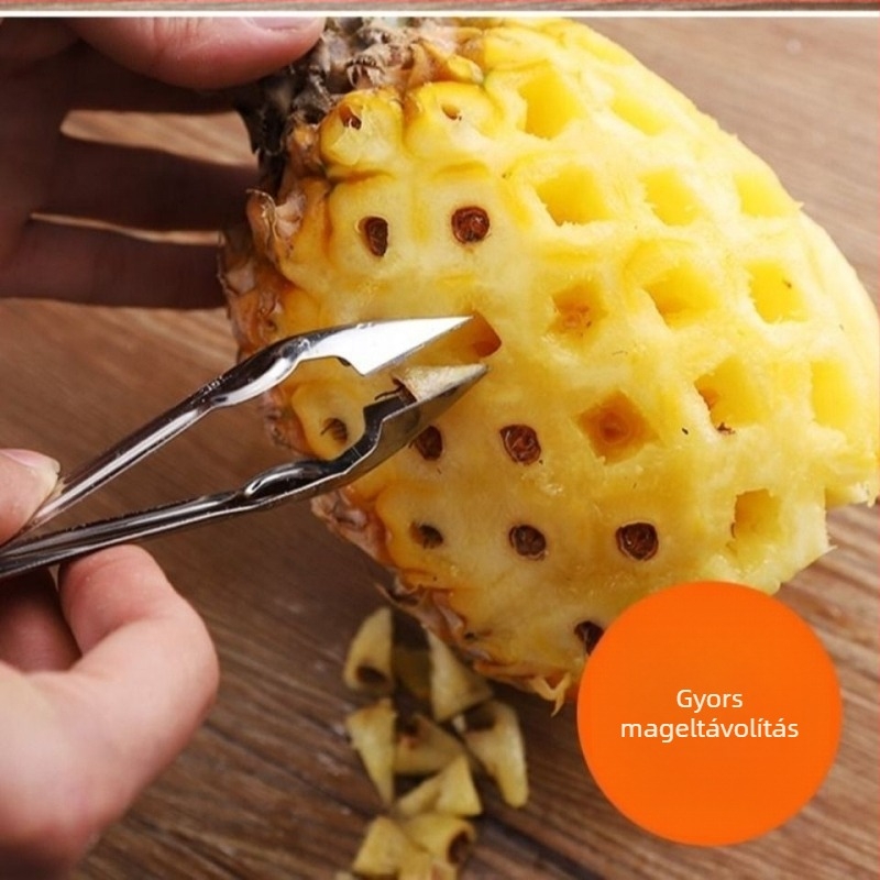 Nemesacél banánkés, kis hajlított élű, ideális ananász, jackfruit és póréhagyma szeleteléséhez