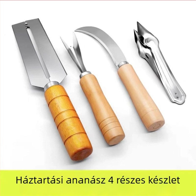 Nemesacél banánkés, kis hajlított élű, ideális ananász, jackfruit és póréhagyma szeleteléséhez