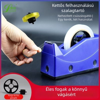Asztali szalagtartó és vágóeszköz, átlátszó szalag tároló és maszkoló szalag szervező, 2,0 cm szélességig.