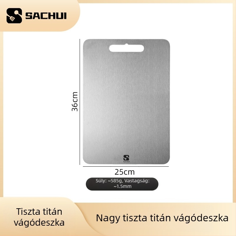 Tiszta titánból készült vágódeszka, kétoldalas, 1,5 mm vastagságú, hordozható, penészálló felülettel, kempingezésre és háztartási használatra