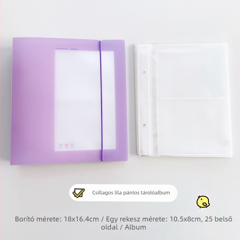 Koreai stílusú, átlátszó tartóalbum kártyák, fényképek, képeslapok és matricák számára, cserélhető oldalakkal