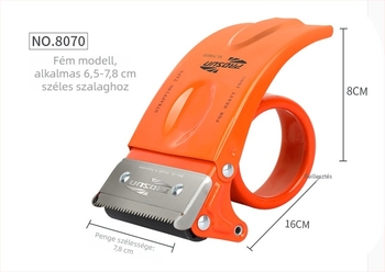 7,8 cm széles szalagvágó és doboz-záró gép