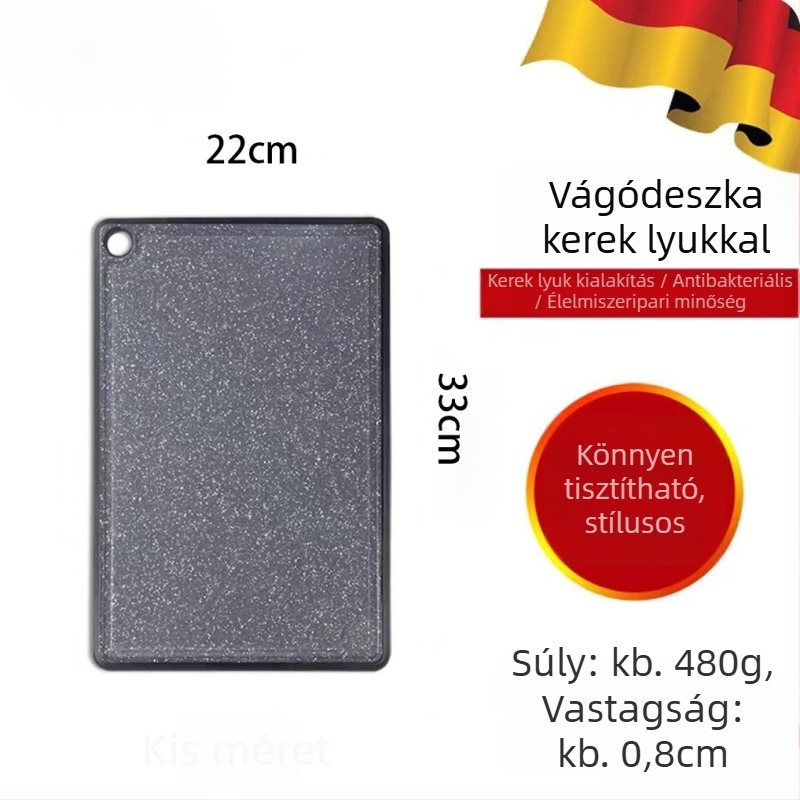 Otthoni csúszásmentes vágódeszka, antibakteriális és penészálló, konyhai műanyag vágódeszka gyümölcsökhöz, extra vastag