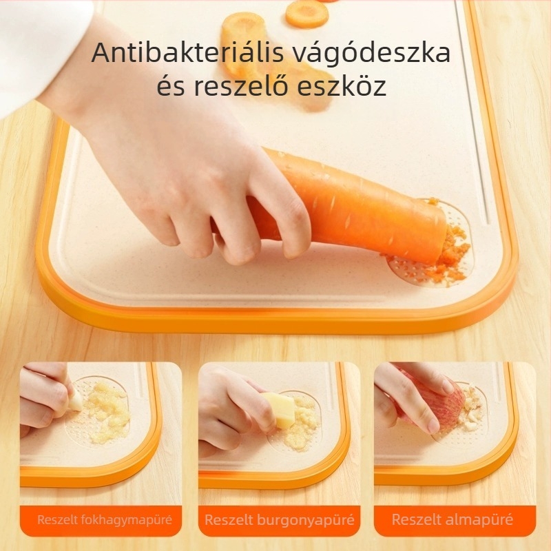 Kétoldalas vágódeszka búzaszalmából, antibakteriális és penészmentes, élelmiszerbiztonsági minőségű