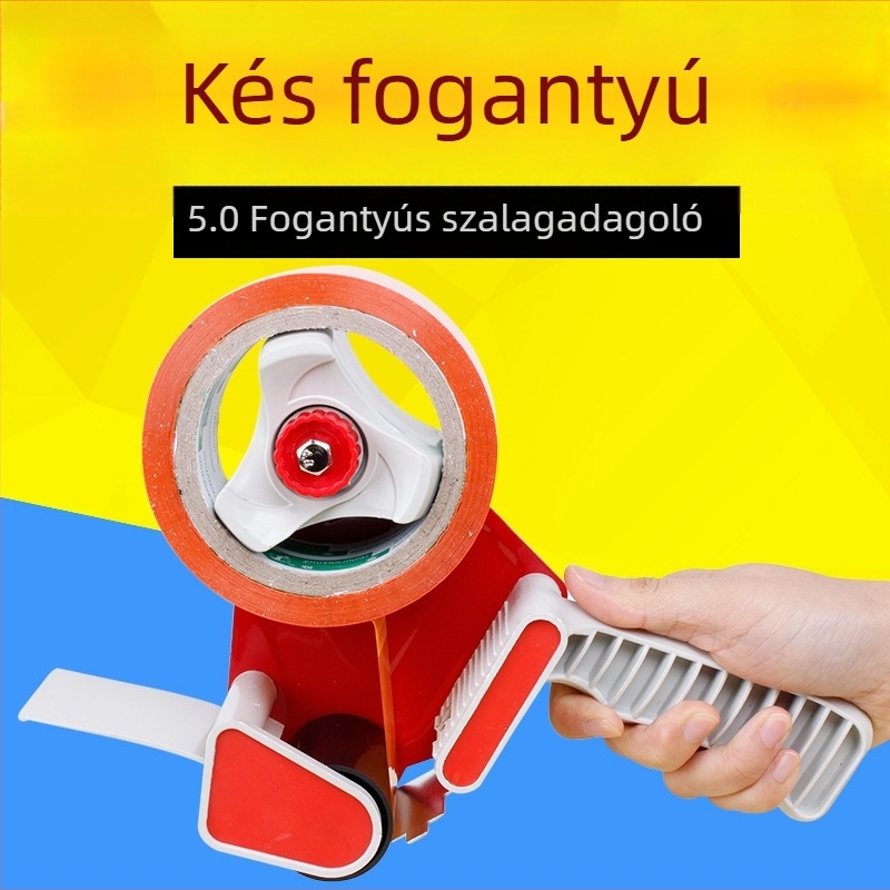 5 cm széles átlátszó ragasztószalag-vágó, tartó és doboz lezáró