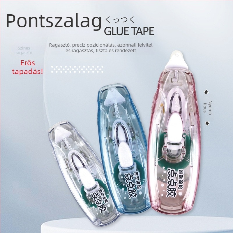 Új pöttyös ragasztó toll diákoknak – korrekciós sáv stílusú DIY kétoldalas matricák a naplóhoz