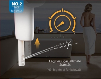 Balkezes modell Ami1630 – azonnali fűtésű intelligens vécéfedél, bidet fej a test tisztításához, állítható víznyomás, öntisztító fúvóka