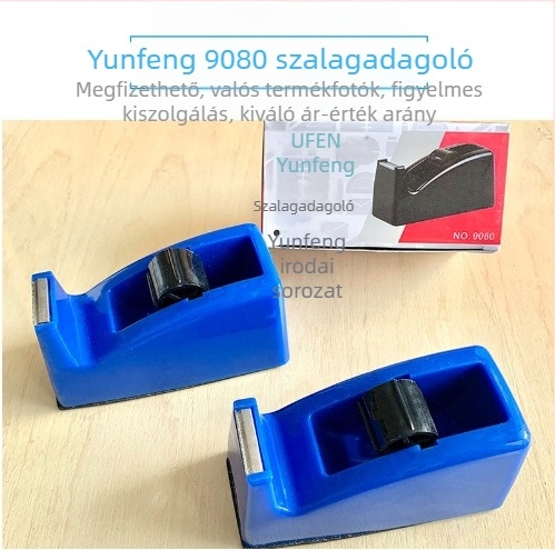 Yunfeng 9080 kompakt ragasztószalag-tartó átlátszó vágóval, asztali iroda írószer, fém ragasztószalag-tartó, 20 mm