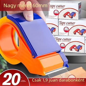 Átlátszó ragasztószalag-kivágóval ellátott kartonzáró készülék, műanyagból