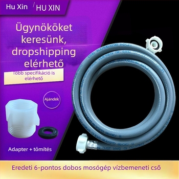 Európai stílusú 6-pontos dobos mosógép beömlőcsöve adapterrel, kompatibil Siemens, Bosch és Samsung