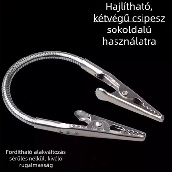 Kétszárnyú szúnyogriasztó tekercs tartó, rozsdamentes acél csipesz, krokodil formájú csipesz, füstölő tartó