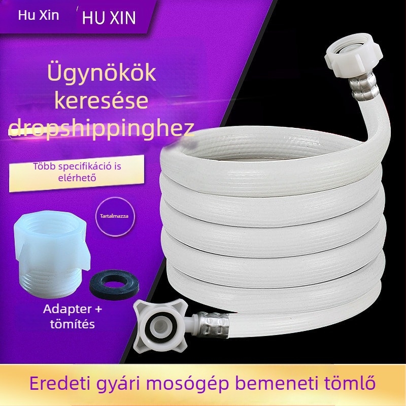 Új 6-pontos mosógép vízbekötő tömlő 6-4 adapterrel
