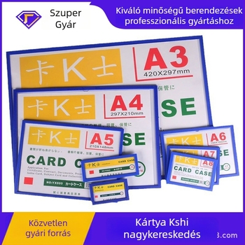 Mágneses PVC kártyatartó készlet, A4, A3 és A6 méreteihez; A5-fehér táblás fájl taska; polc címkék 501-502