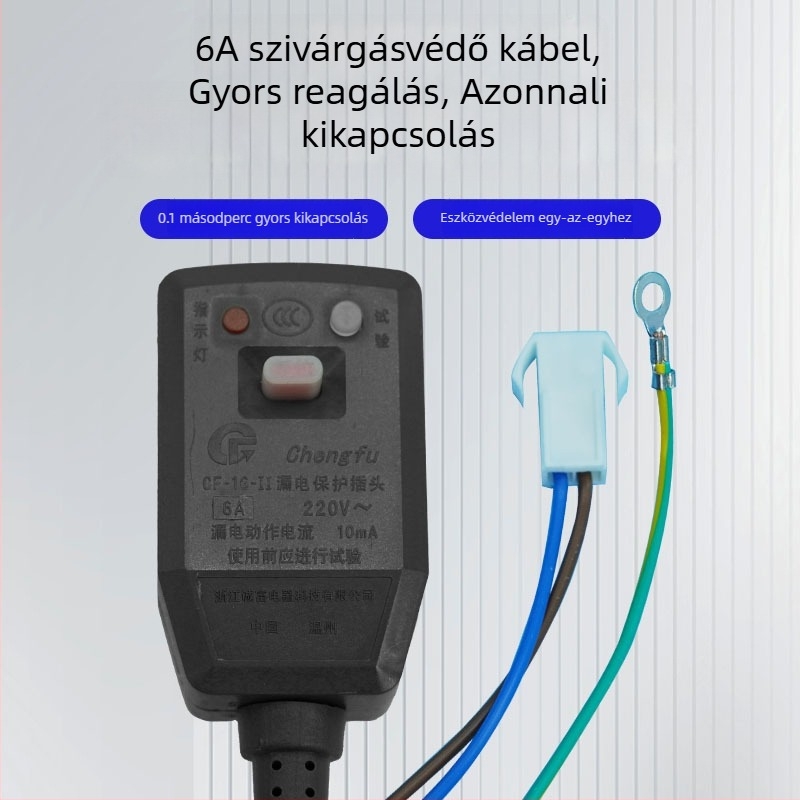 6A szivárgásvédett dugaszoló és aljzat vízmelegítőhöz, mosógéphez és intelligens vécéfedélhez