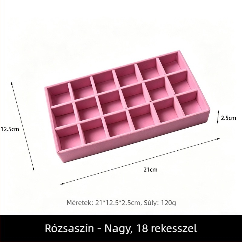 Rózsaszín ékszerkijelző tál plüss tároló dobozzal