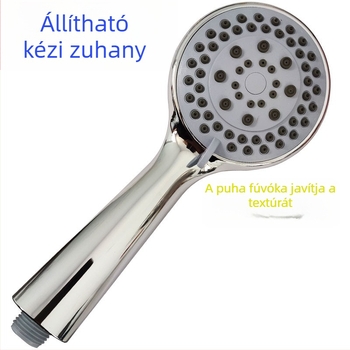 Ötfokozatú állítható kézi zuhanyfej elektroplatírozott felülettel fürdőszobába