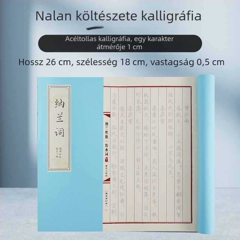Shanglinfu Felnőtt Kaligráfia gyakorlófüzet kemény tollhoz – reguláris íráskép, Slim Gold stílus