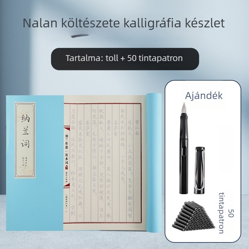 Shanglinfu Felnőtt Kaligráfia gyakorlófüzet kemény tollhoz – reguláris íráskép, Slim Gold stílus