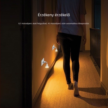 LED éjjeli lámpa infravörös mozgásérzékelővel, energiahatékony, fényvezérlés, dugaszolható, lépcsők és folyosók