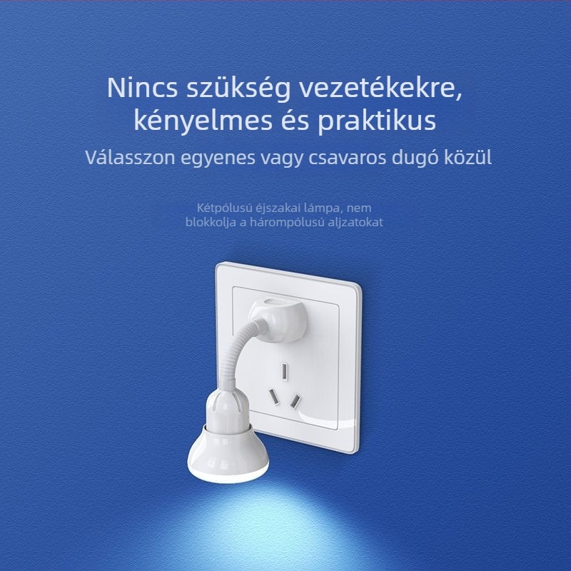 LED éjjeli lámpa infravörös mozgásérzékelővel, energiahatékony, fényvezérlés, dugaszolható, lépcsők és folyosók