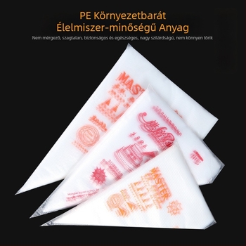 Egyszer használatos díszítő tasak csővel torta díszítéséhez krémhez, lekvárhoz és csokoládéhoz